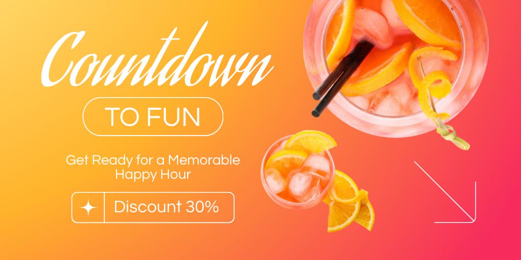 Discount on Refreshing Cocktails for Fun Twitter Modelo de Design