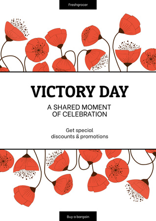 Plantilla de diseño de Día de la victoria para no olvidar Poster 
