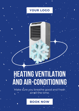 Heating and Air Conditioning Systems Maintenance Blue Flayer Šablona návrhu