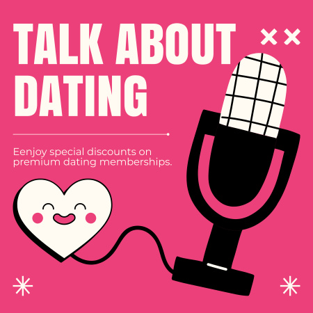 Platilla de diseño Talk about Dating for Club Members Podcast Cover