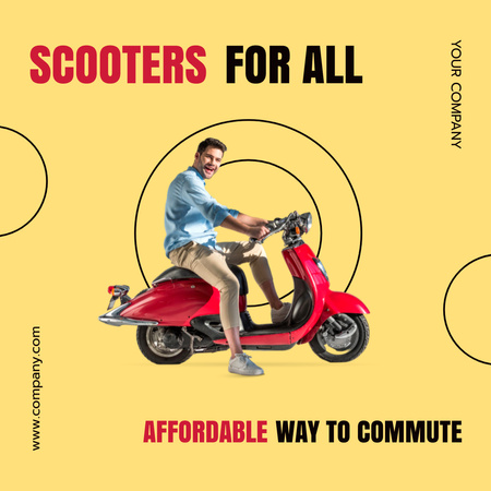 Scooters Rent Service Ad Instagram Design Template