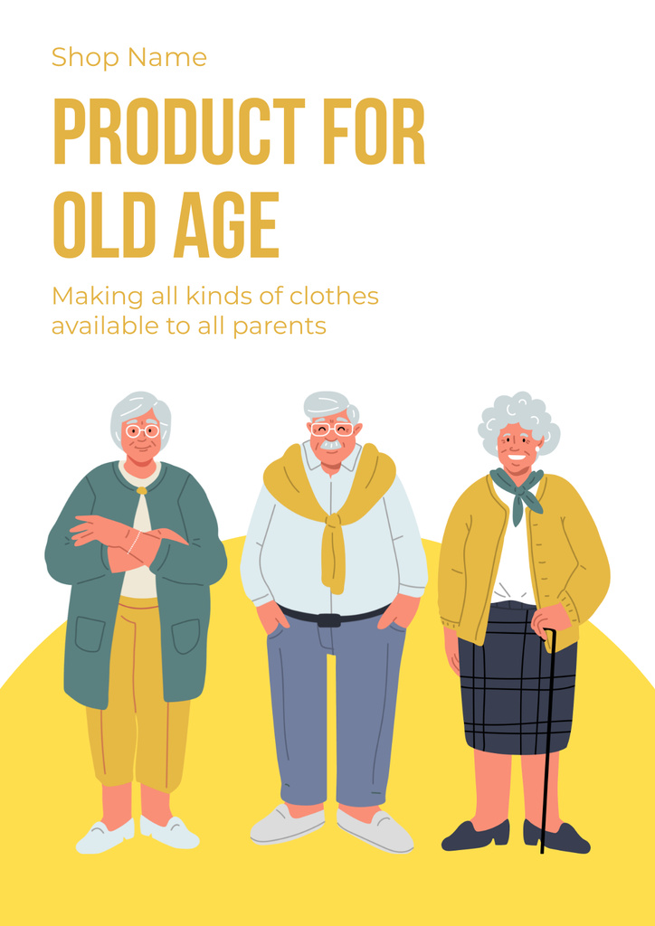 All Kinds Of Clothes For Seniors Offer Poster Tasarım Şablonu