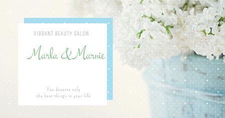Beauty salon Ad with Tender white Bouquet Facebook AD Design Template