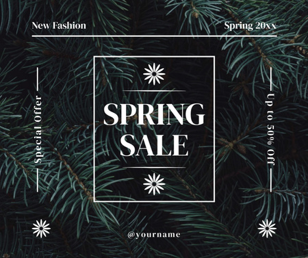 Ontwerpsjabloon van Facebook van voorjaar fashion sale aankondiging