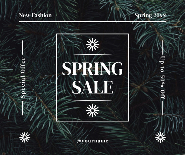 Spring Fashion Sale Announcement Facebookデザインテンプレート