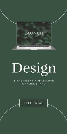 App Launch Announcement with Laptop Screen Graphic Design Template
