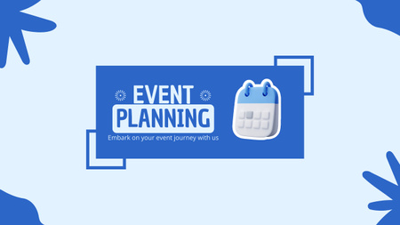 Modèle de visuel Planification d'événements avec calendrier en bleu - Youtube