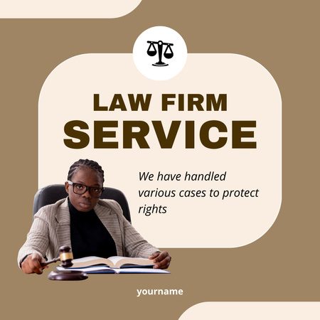 Highly Qualified Law Firm Services Offer with Scales Instagram Design Template