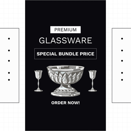 Special Bundle Price For Glassware Set Offer Animated Post Design Template