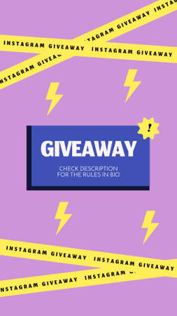 Giveaway Promotion With Flash Pattern Instagram Story Design Template
