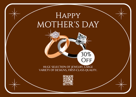 Template di design Mother's Day Offer of Precious Rings Card