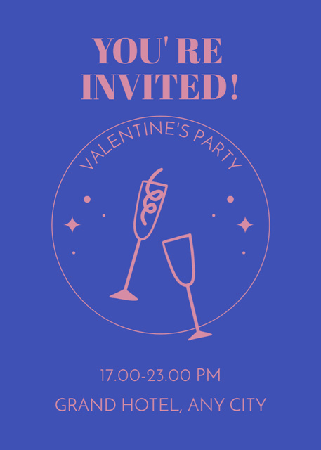 Plantilla de diseño de Valentine's Day Party In Hotel Announcement Invitation 