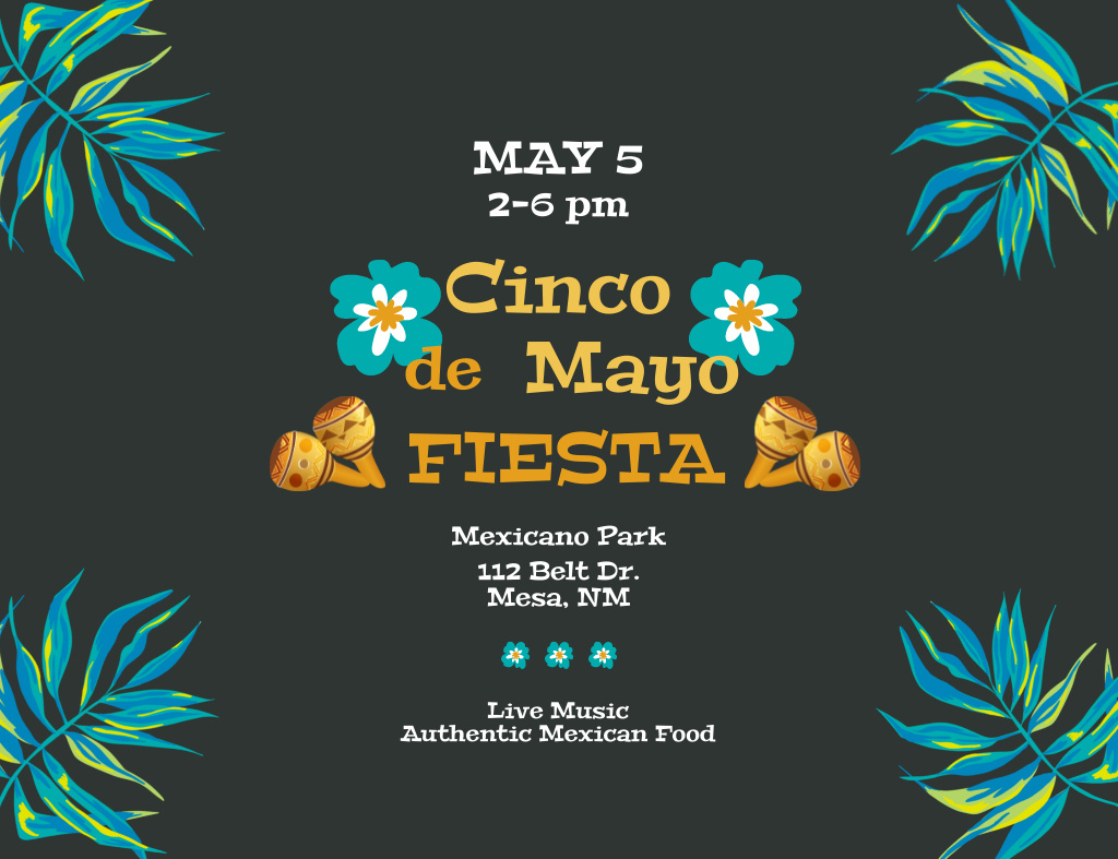 Template di design Welcome to Cinco de Mayo Fiesta Invitation 13.9x10.7cm Horizontal