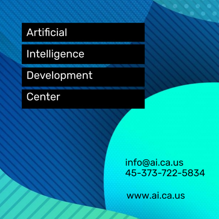 Service Offering Center for Development of Artificial Intelligence Square 65x65mm Design Template