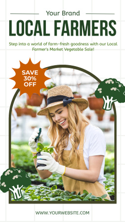 Local Farmer Market Vegetable Sale Offer Instagram Story Design Template