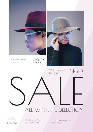 Seasonal Sale With Woman Wearing Stylish Hat 