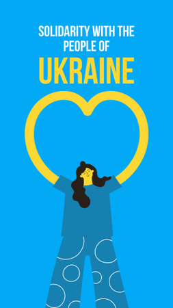 Woman Showing Solidarity with Ukrainians Instagram Story Design Template