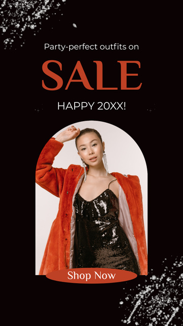 Spectacular Party Outfits Sale Offer For New Year Instagram Video Storyデザインテンプレート