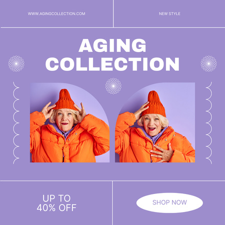 Modèle de visuel Collection de vêtements pour seniors avec réduction - Instagram