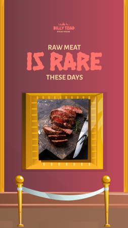Delicious Steak in Golden Frame Instagram Story Design Template