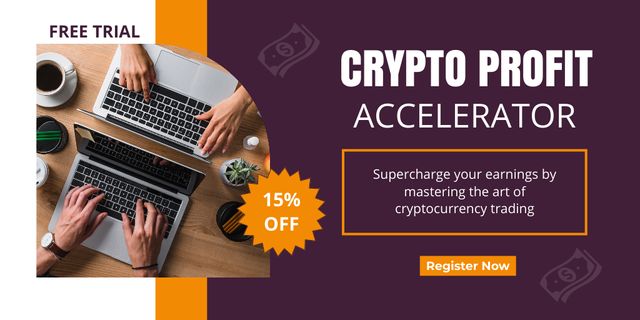 Crypto Profit Accelerator with Discount Twitter Design Template