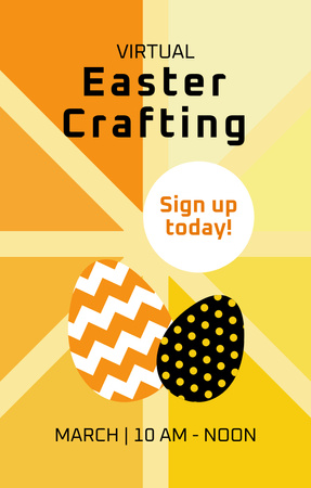 Virtual Easter Crafting Announcement Invitation 4.6x7.2in Design Template