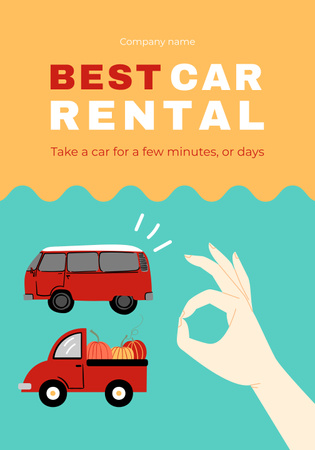 Car Rental Deals on Orange Poster 28x40in – шаблон для дизайну