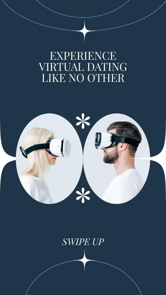 Couple Using Virtual Dating Platform Instagram Story Šablona návrhu
