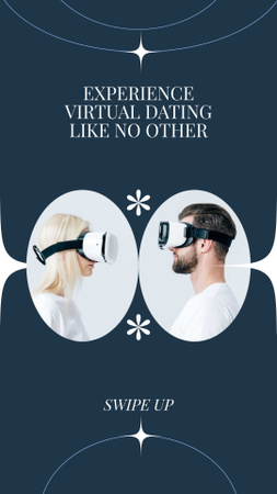 Couple Using Virtual Dating Platform Instagram Story Design Template