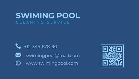Pool Cleaning Services Company Emblem Business Card US Design Template