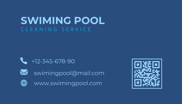 Designvorlage Pool Cleaning Services Company für Business Card US