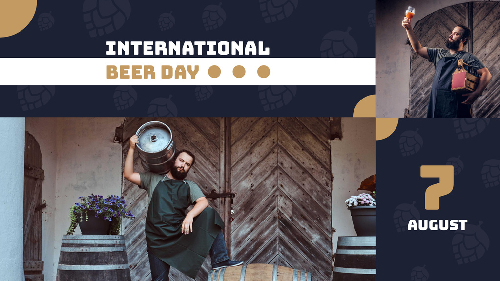 Traditional Beer Day Announcement with Brewer FB event cover Πρότυπο σχεδίασης