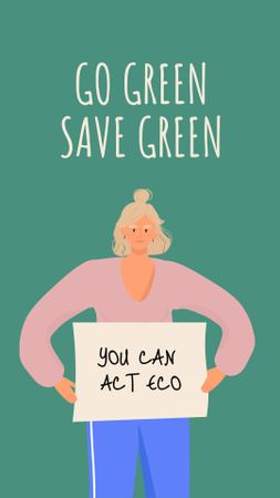 Povědomí o změně klimatu s protestujícími ženami Instagram Video Story Šablona návrhu