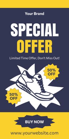 Special Offer with Illustration of Sneaker Graphic Design Template