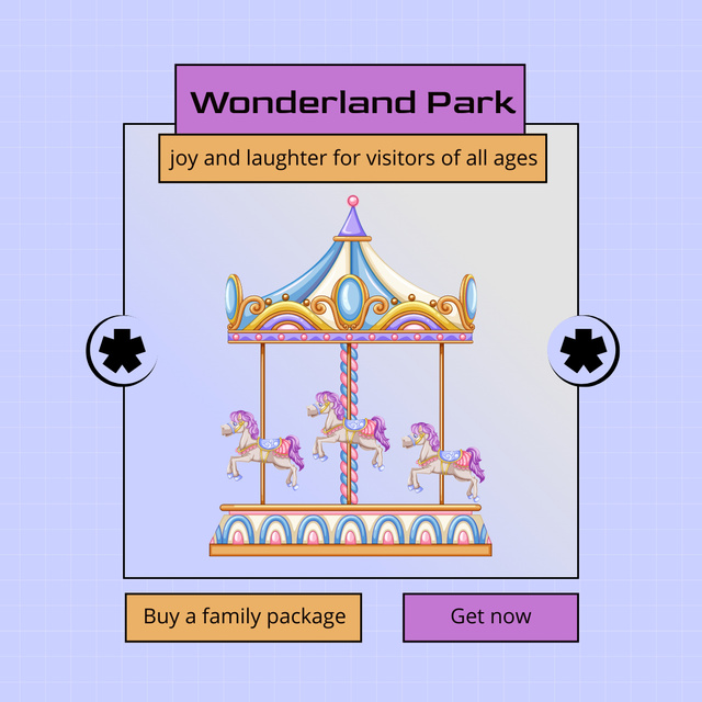 Budget-Friendly Family Entertainment in Wonderland Park Instagram Modelo de Design