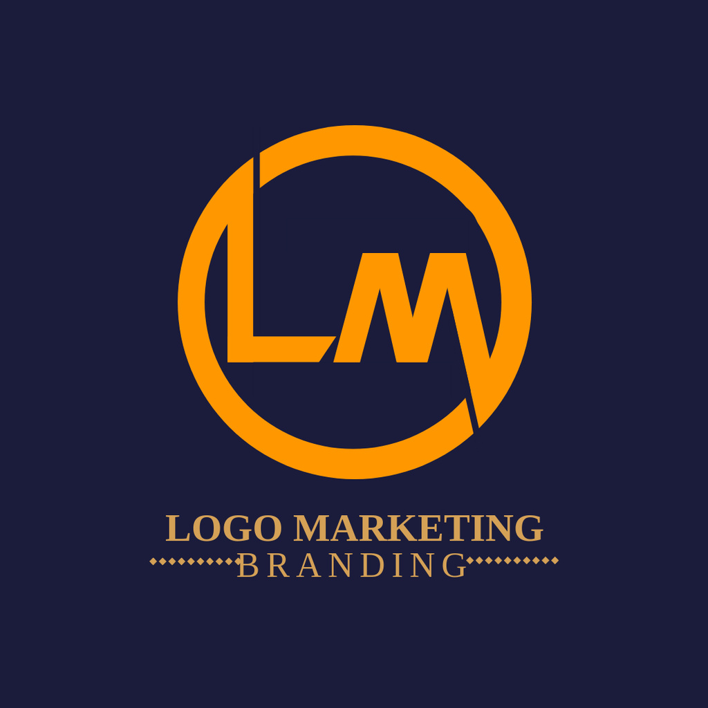 Emblem of Marketing Agency Logo 1080x1080px Design Template