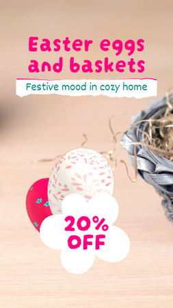 Easter Eggs And Baskets Sale Offer TikTok Video Design Template
