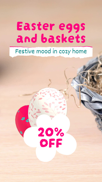 Template di design Easter Eggs And Baskets Sale Offer TikTok Video