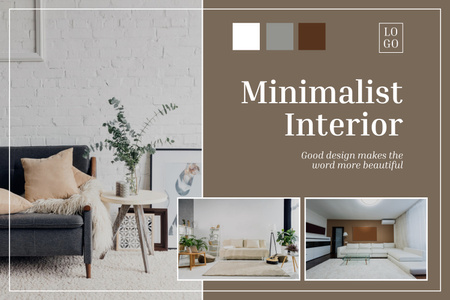 Beige and Grey Minimalist Interior Mood Board Design Template