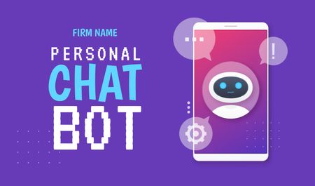 Online Chatbot Services Business card Šablona návrhu