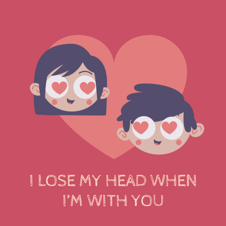 Plantilla de diseño de Couple in Heart-shaped frame for Valentine's Day Animated Post 