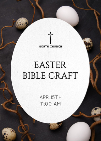Easter Bible Craft Announcement Flayer Design Template