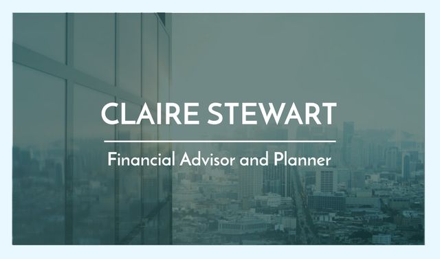 Financial Advisor Services with Glass Building Business cardデザインテンプレート