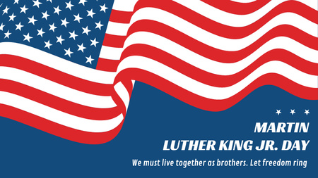 Ontwerpsjabloon van Title 1680x945px van Martin Luther King Day-groet met vlag