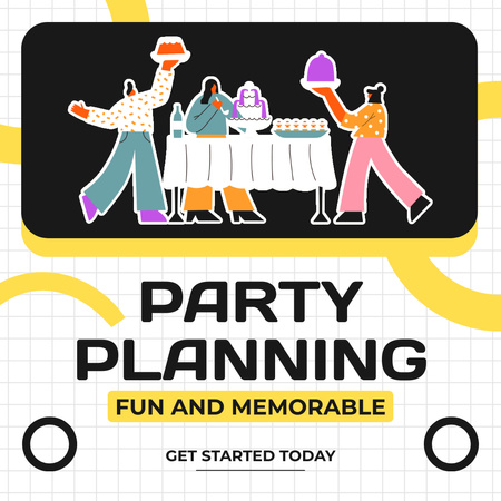 Planning Fun Parties with Treats Instagram AD Modelo de Design
