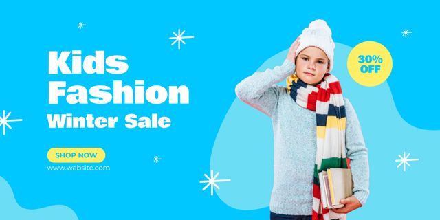 Children’s Winter Wear Sale Announcement Twitter Modelo de Design