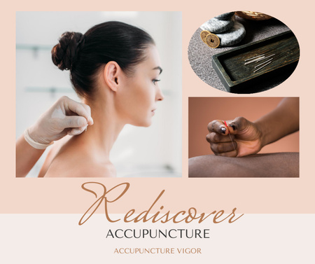 Relaxing Acupuncture Treatments For Back And Neck Promotion Facebook Design Template