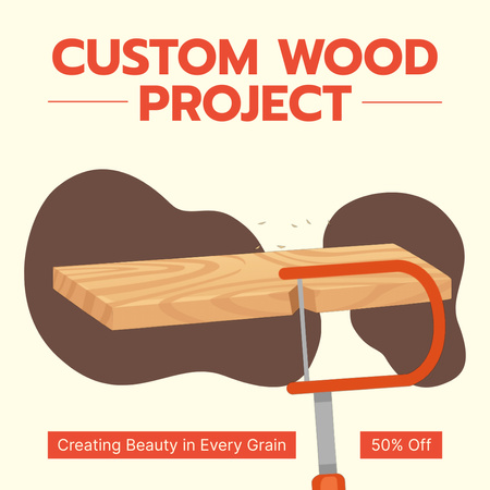 Ontwerpsjabloon van Animated Post van Prachtige timmerprojecten en houtbewerkingsservice