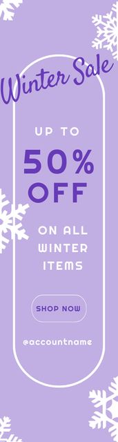 Offer Discounts for All Kinds of Winter Goods Skyscraper Design Template