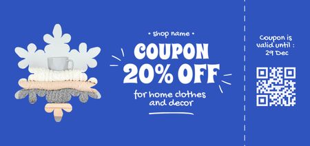 Winter Offer of Clothes and Decor Coupon Din Large Design Template